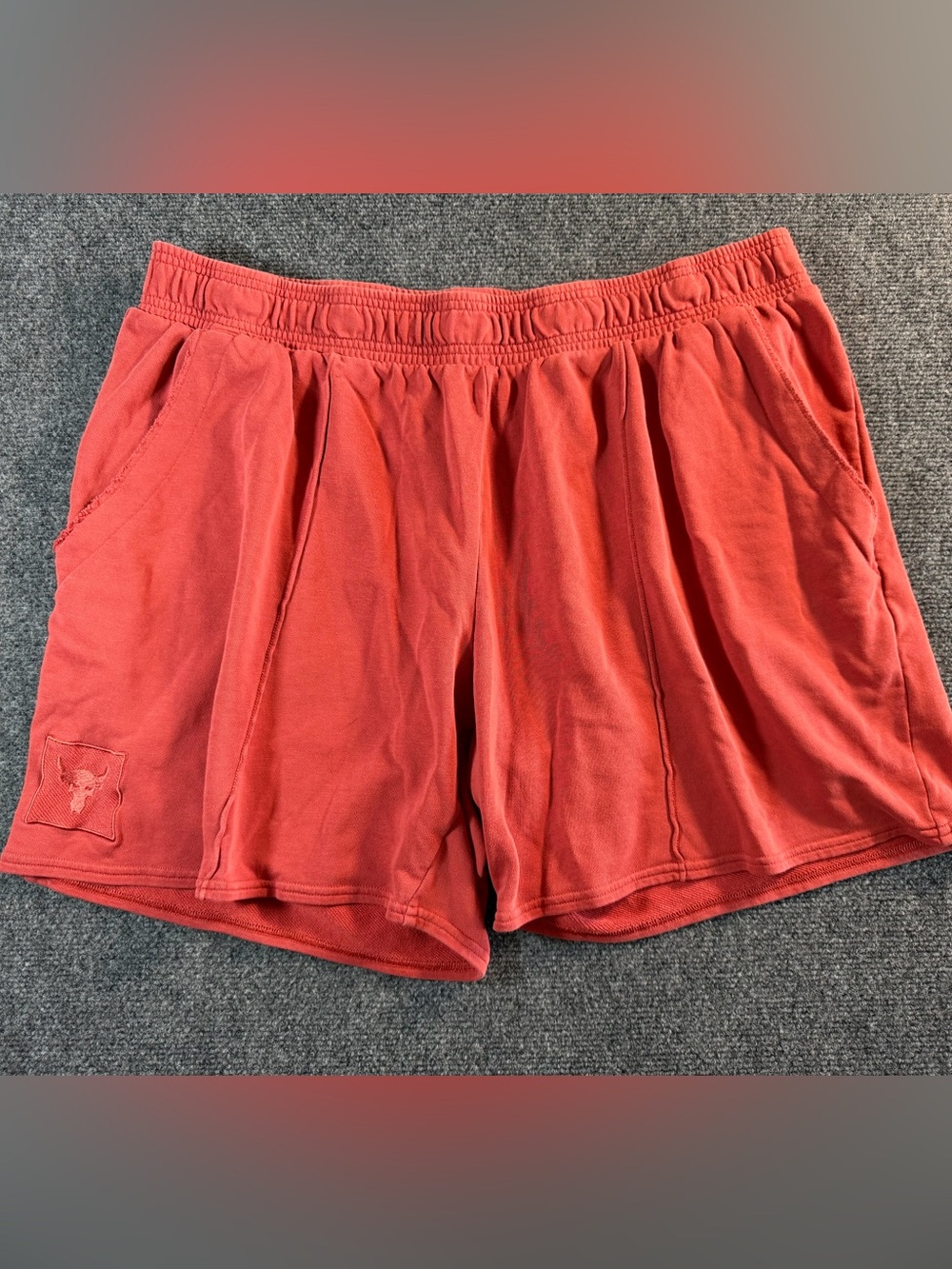 Under Armour Project Rock Red Cotton Shorts Comfy Soft 3XL
